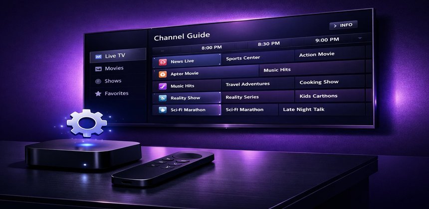 IPTV streaming p&aring; Apple TV 4K i en stue