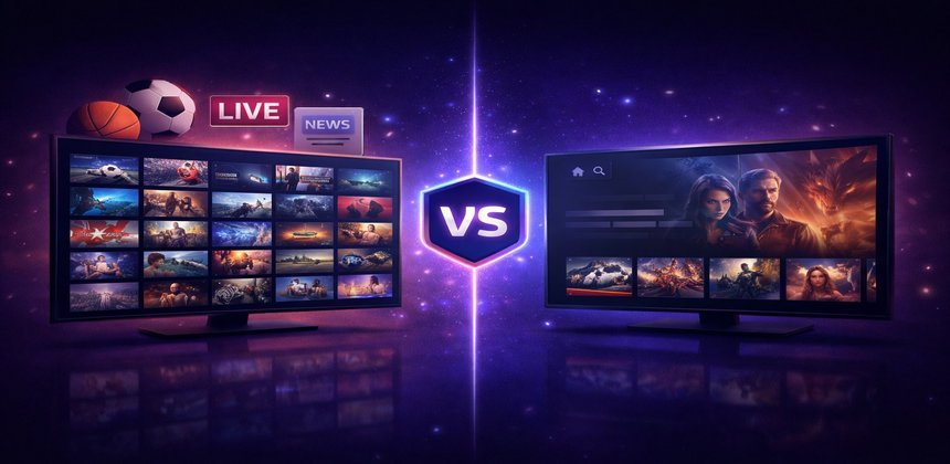 Comparação IPTV vs Netflix 2026 - streaming em smart TV